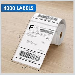 MAXGEAR 4" x 6" Direct Thermal Labels, 4000 Pcs