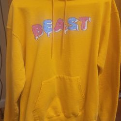 Mr Beast Yellow Frosted Donut Champion Pullover Hoodie - Adult Medium