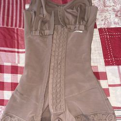 Fájate One Piece Shapewear Firm Compression Beige Lace Accents Size S