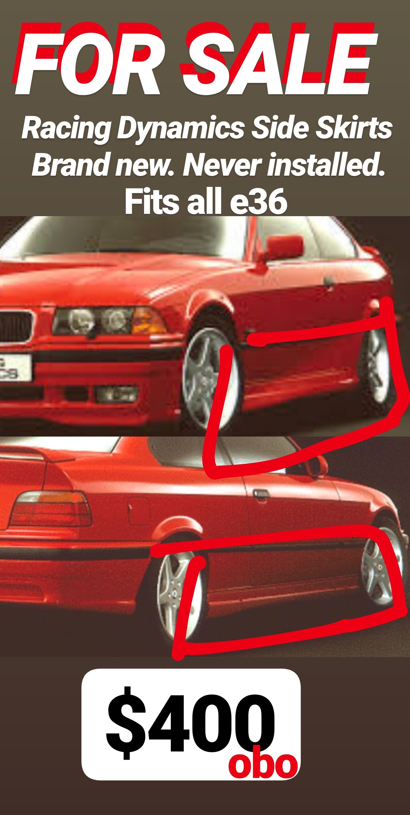 E36 Racing Dynamics side skirts