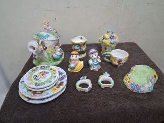 Vintage 1999 Mercuries & Associates "Springtime Garden" Ceramic Tea Set Collection