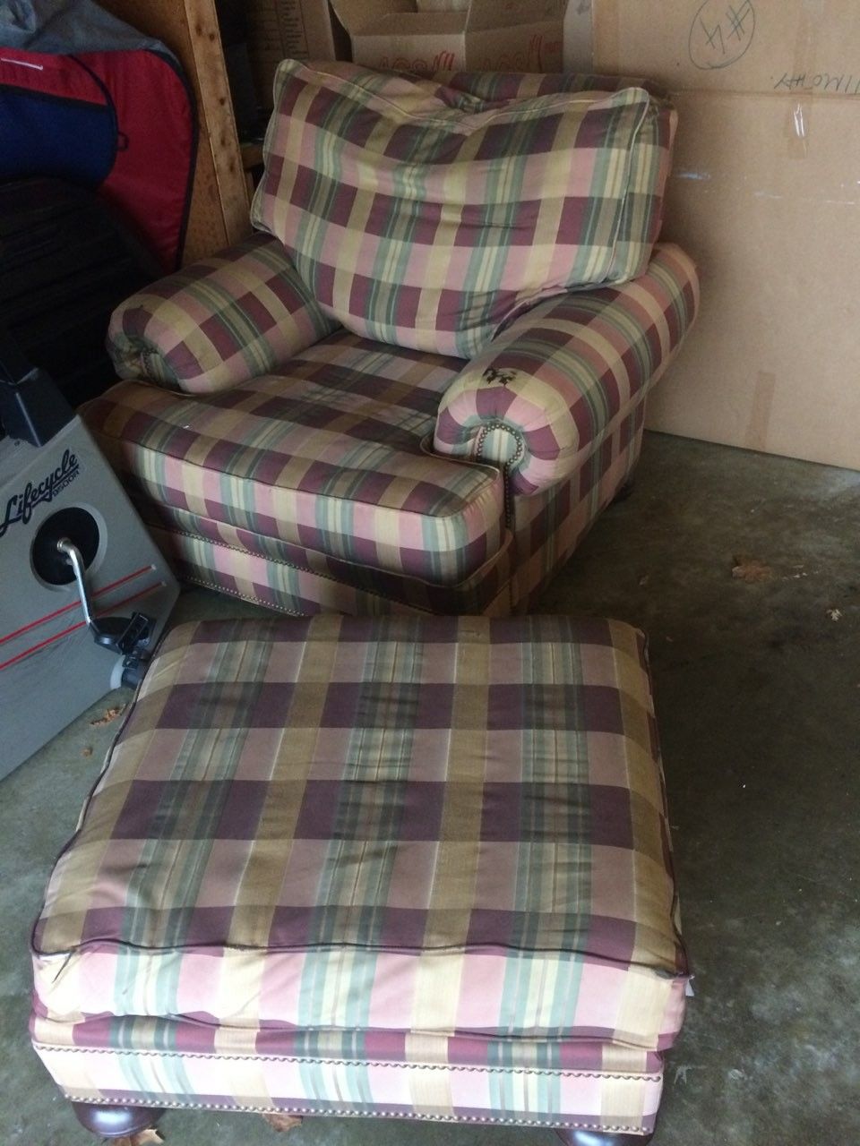 Easy chair and ottoman