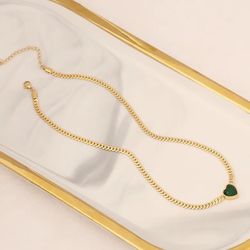 Bracelet And Necklace Stainless Steel Heart Shape 