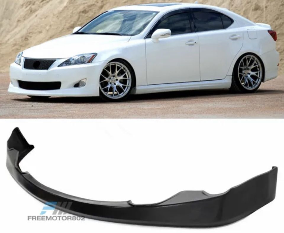 Fit 06-08 Lexus IS250 IS350 PU VIP Style Unpainted Black Front Bumper Lip