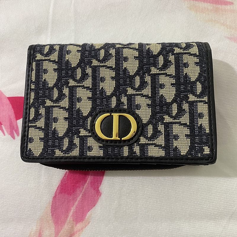 Dior Blue Oblique 30 Montaigne Lotus Wallet