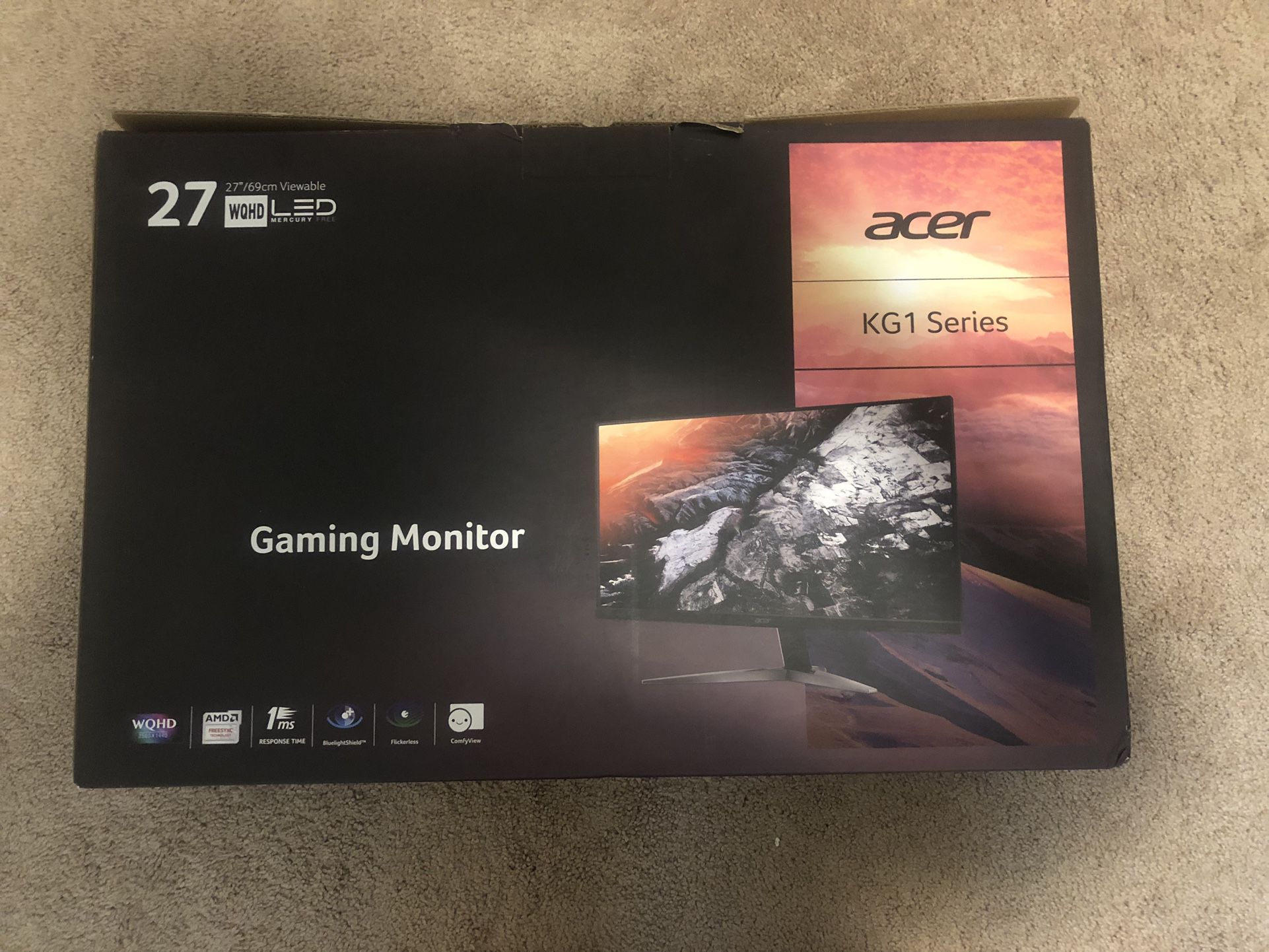 Acer KG271U 27” WQHD 75Hz Gaming Monitor