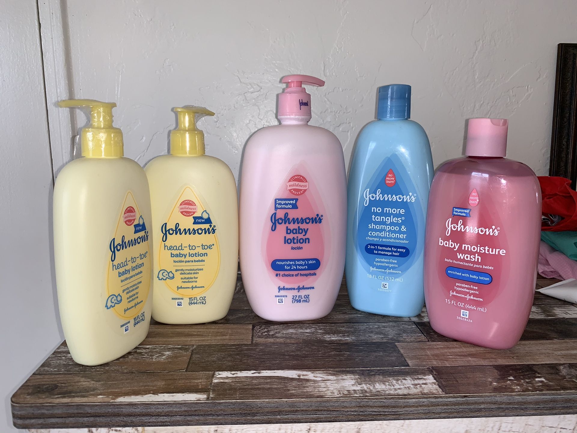 Baby Johnson's lotion and shampoo