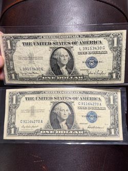 Nice 👍 !! 1935E & 1957 $1 Silver Certificates – Blue Seal U.S. Notes