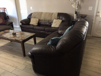 Leather love sofa couch