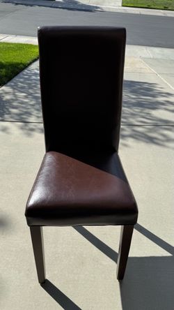 Brown Faux Leather Dining Chair
