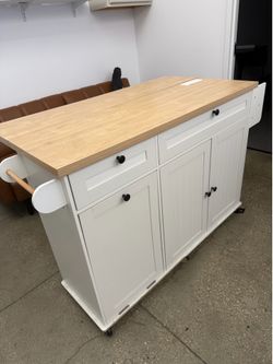 Foldable 60 inch kitchen island