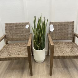 Kiara Outdoor Wicker Set (plant Not Included) 