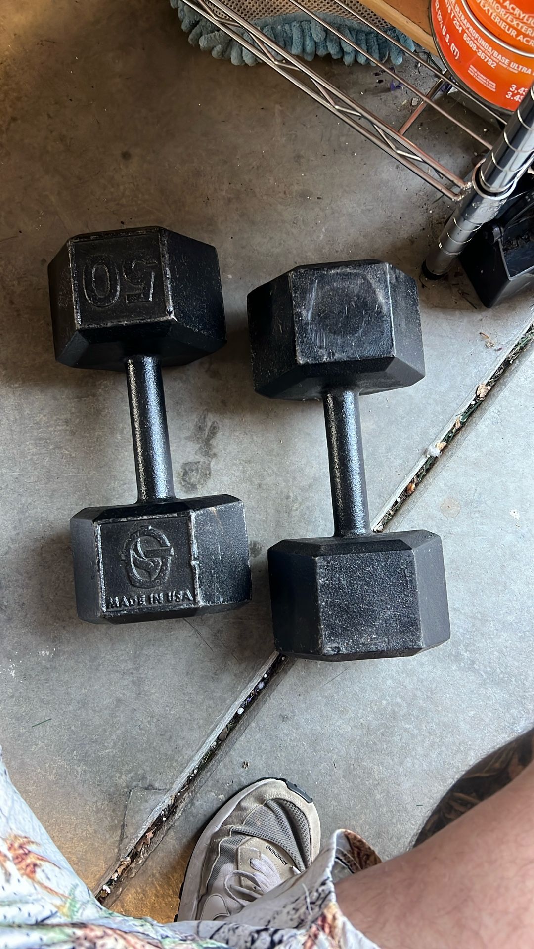 50 Pound Cast iron Dumbbell Set