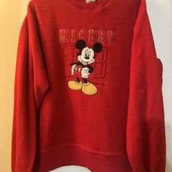 Mickey Mouse Vintage Y2K Fleece Sweater Men’s Size Medium  