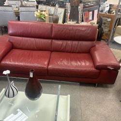 Red Leather Nattuzzi Sofa