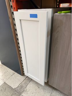 White kitchen base spice holder cabinets 15”w