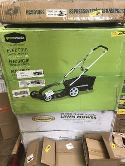 Green works electric lawn mower $130
