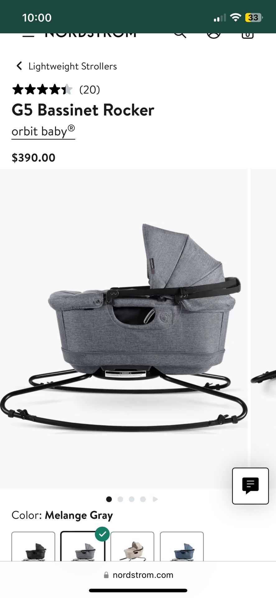 Bassinet Rocker Orbit Baby G5 Brand 