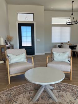 Round Wood Coffee Table with X-Base