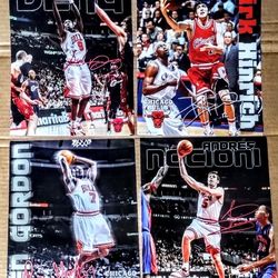 Lot. of 4 Chicago Bulls, Players Posters 9x12 New without tag.