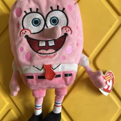 TY Beanie Baby Spongebob Squarepants Pink Plush 