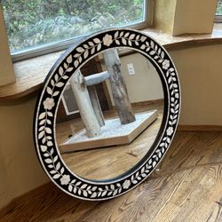 Black and White bordered Mirror 