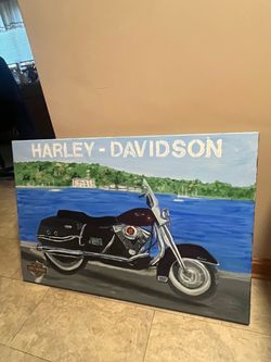 Harley Davidson 36 x 24 in Original painting signed