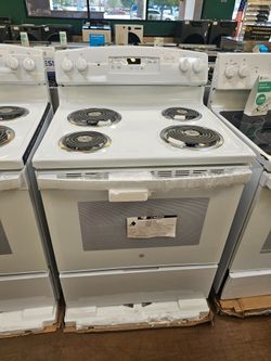 White Electric Stove GE appliances 30 inch wide 