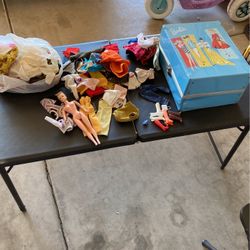 Vintage Barbie Box And Clothes