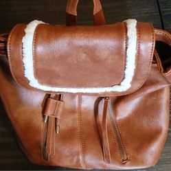 Pre-Loved Brown Leather Backpack $25
