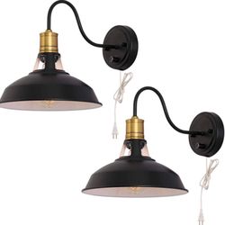 Kingmi Plug Dimmable Metal Wall Light Fixture 2 Pack Vintage