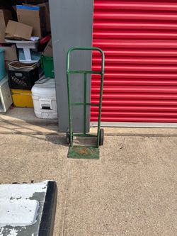 Green steel 350 hand truck.