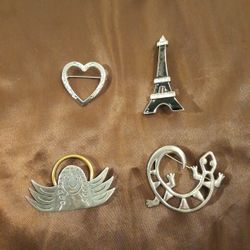 VINTAGE LOT OF 4 BROOCHES
