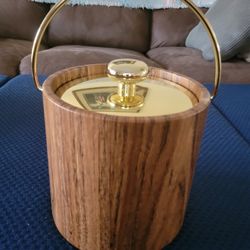 Vintage Kraftware Ice Bucket With Ice Tongs And Wine Opener