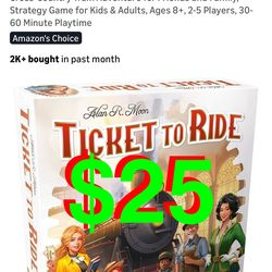 Ticket to Ride Board Game (2025 Refresh) - A Cross-Country Train Adventure for Friends and Family, Strategy Game for Kids & A