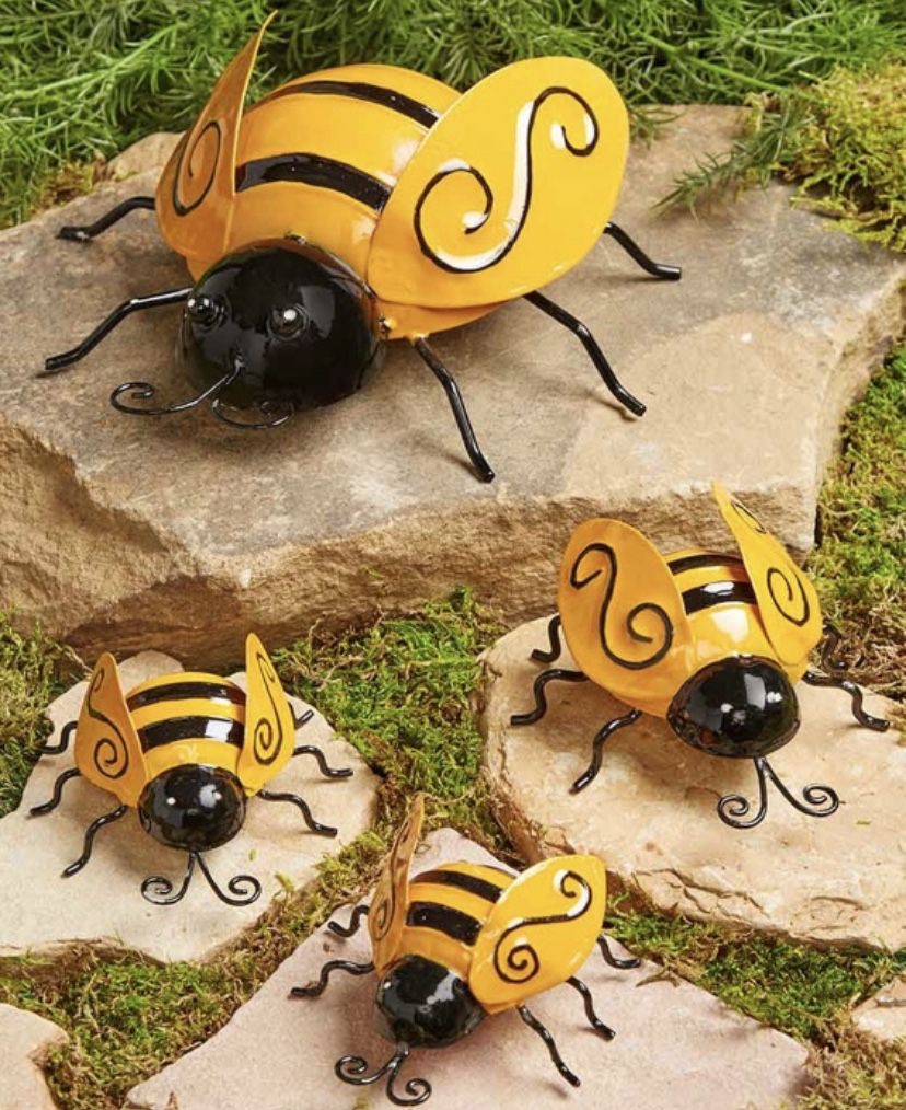 Set of 4 Bees . Add an accent to any garden .Pick Up Only At Rainbow & Blue Diamond. See All Photos. Read description.