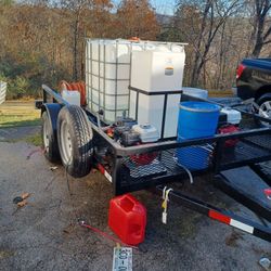 Trailer With Soft Wash And Pressure Systems  ,20 Inch Surface Cleaner  Spare Tire ,chemical  Tank And Fresh Water  Like new  Ready To Go All Custom