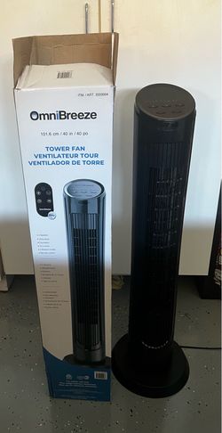 Tower fan with remote control