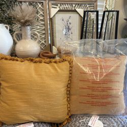 Set of 2 Textured Slub Tassel Decorative Throw Pillow from Threshold