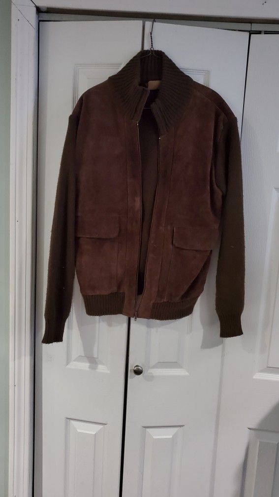 Suede Vest, Sweater Sleeve, Combinatiom Jacket