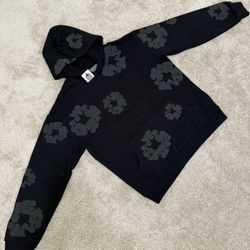 DENIM TEARS BLACK MONO WREATH HOODIE 