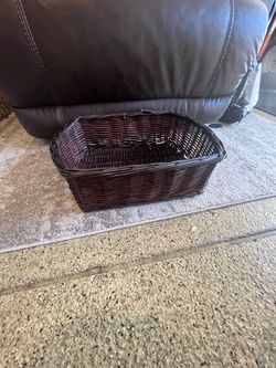 Dark Cherry Wicker Storage Basket