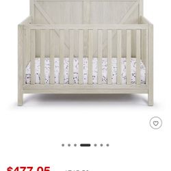 Yinvani Gray 4-in-1 Convertible Crib