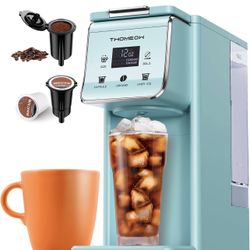 K Cup Coffee Maker, Single Serve Hot & Iced for K-Cup & Grounds 52oz Removable Reservoir, Single Cup Coffee Maker with Bold Setting, 6-14oz Brew Sizes
