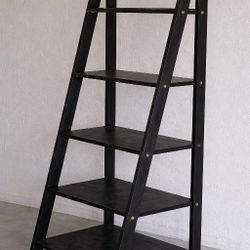 Black Wooden Slanted Shelf 