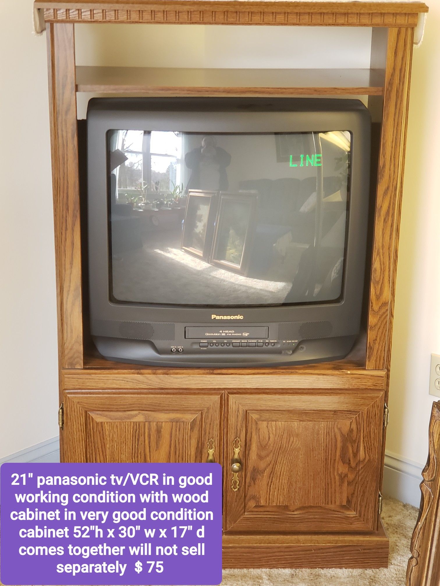 21" TV/VCR combo with cabinet
