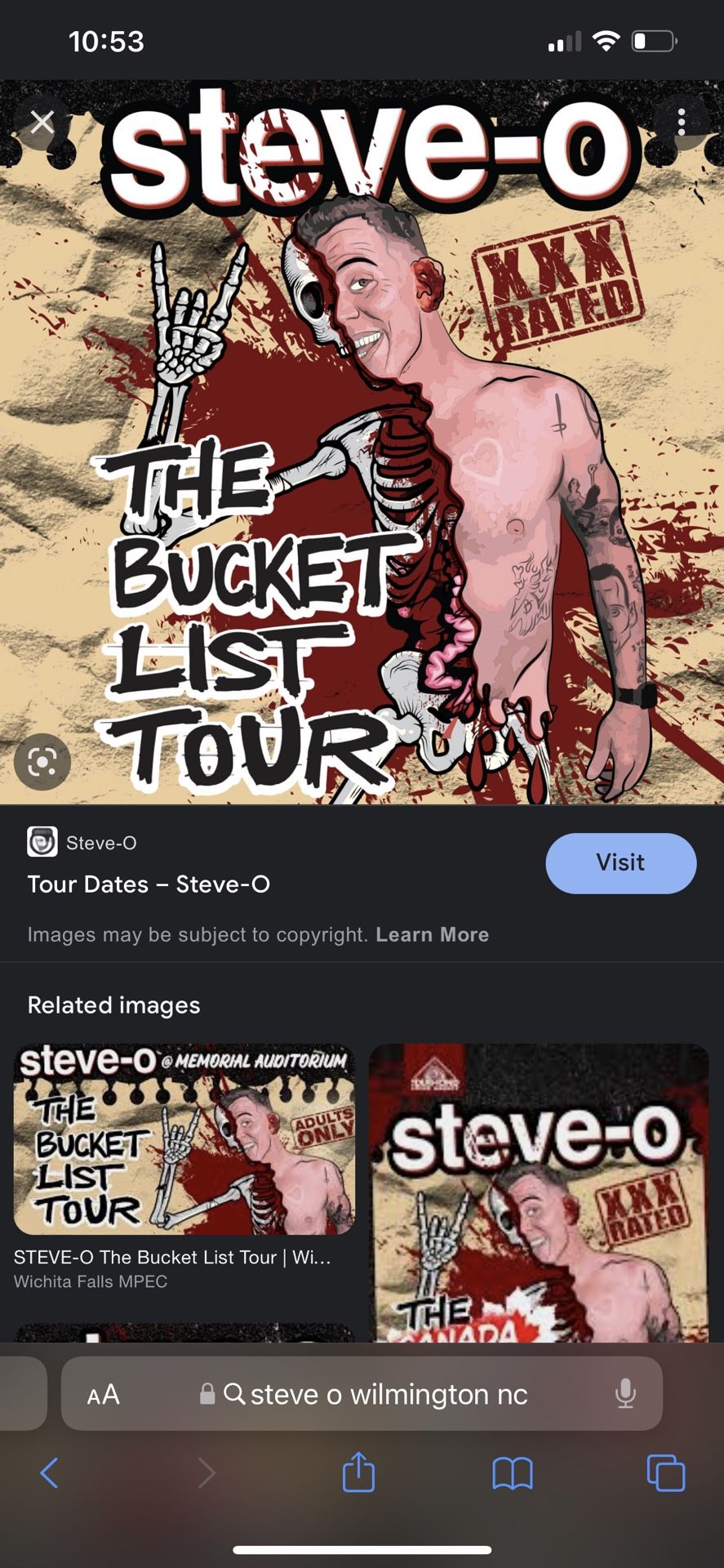 Steve O bucket List Tour