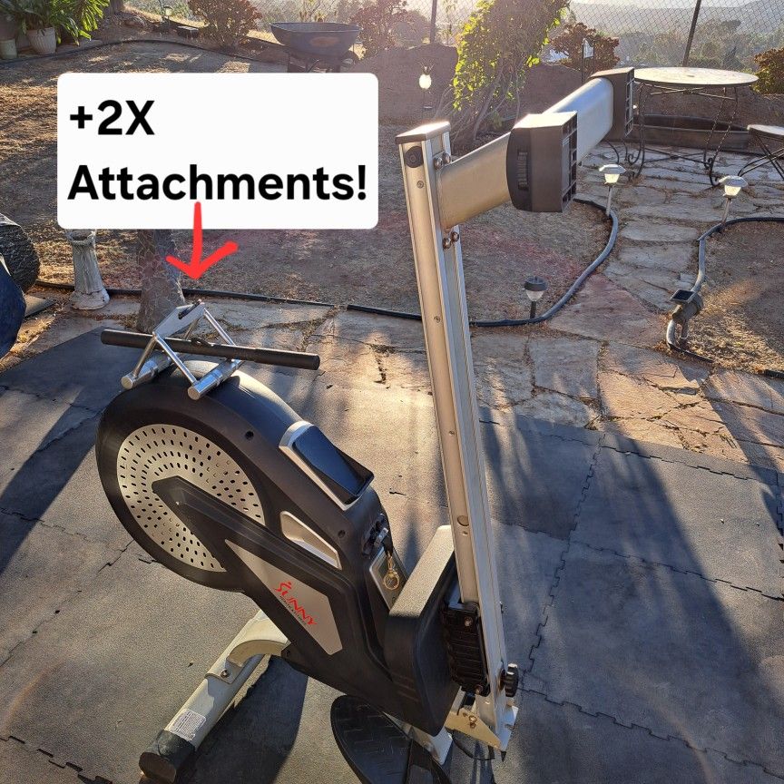 Sunny Air Rowing Machine With 2x Machine Gym Cable Attachments!!