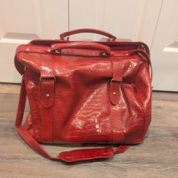 Vintage Bath And Body Works Faux Alligator Travel Duffle Bag