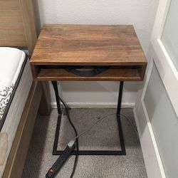 Mid-century wood side bed console